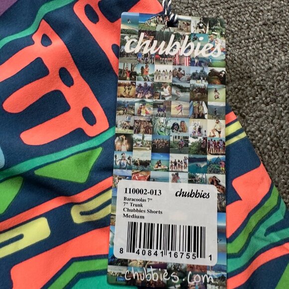 Chubbies NWT Baracoolas 7 inch Trunk Multicolor Bright Print Men's Size Medium - Picture 2 of 3